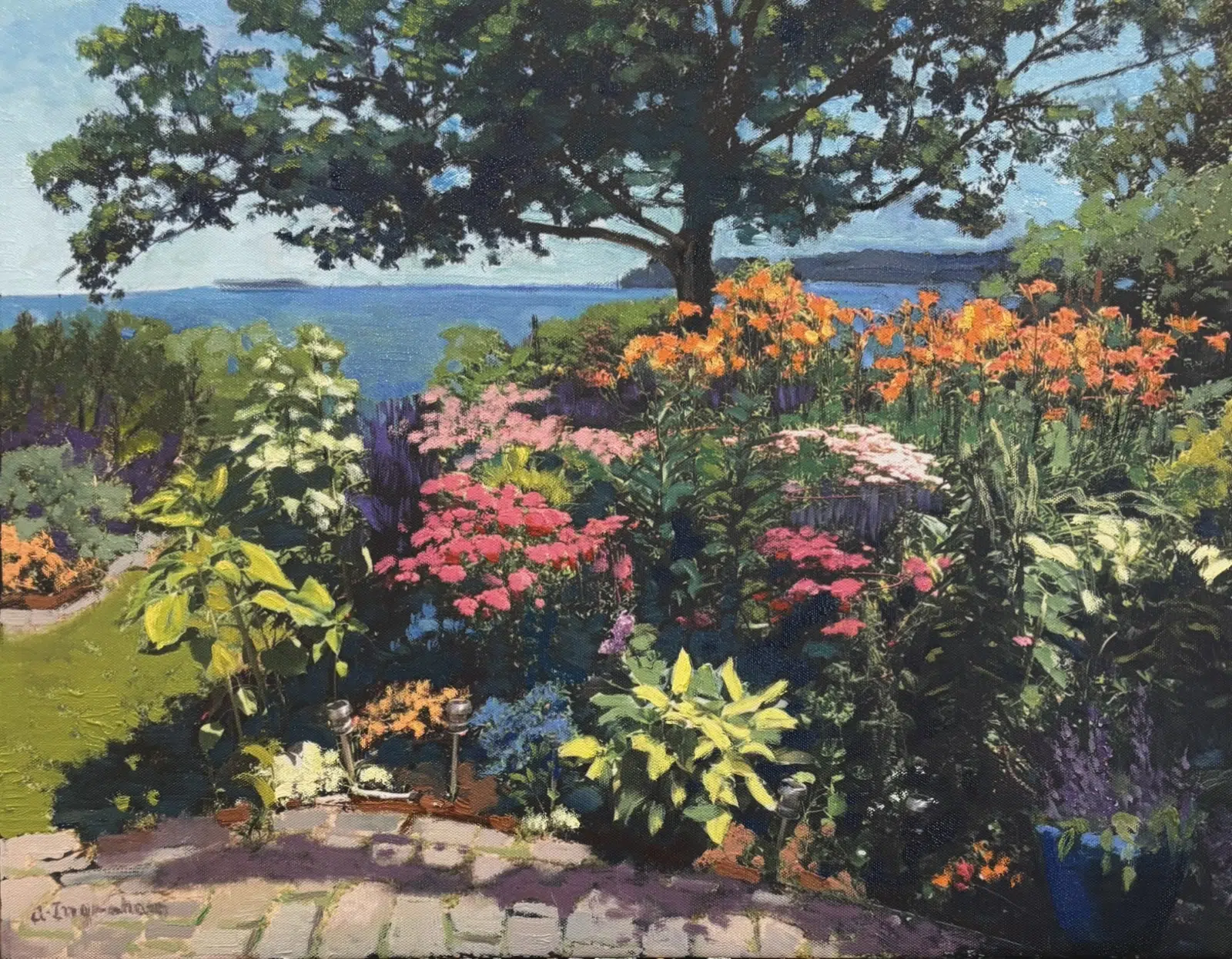 Patio Garden artwork by Maine Artist Alice Ingraham